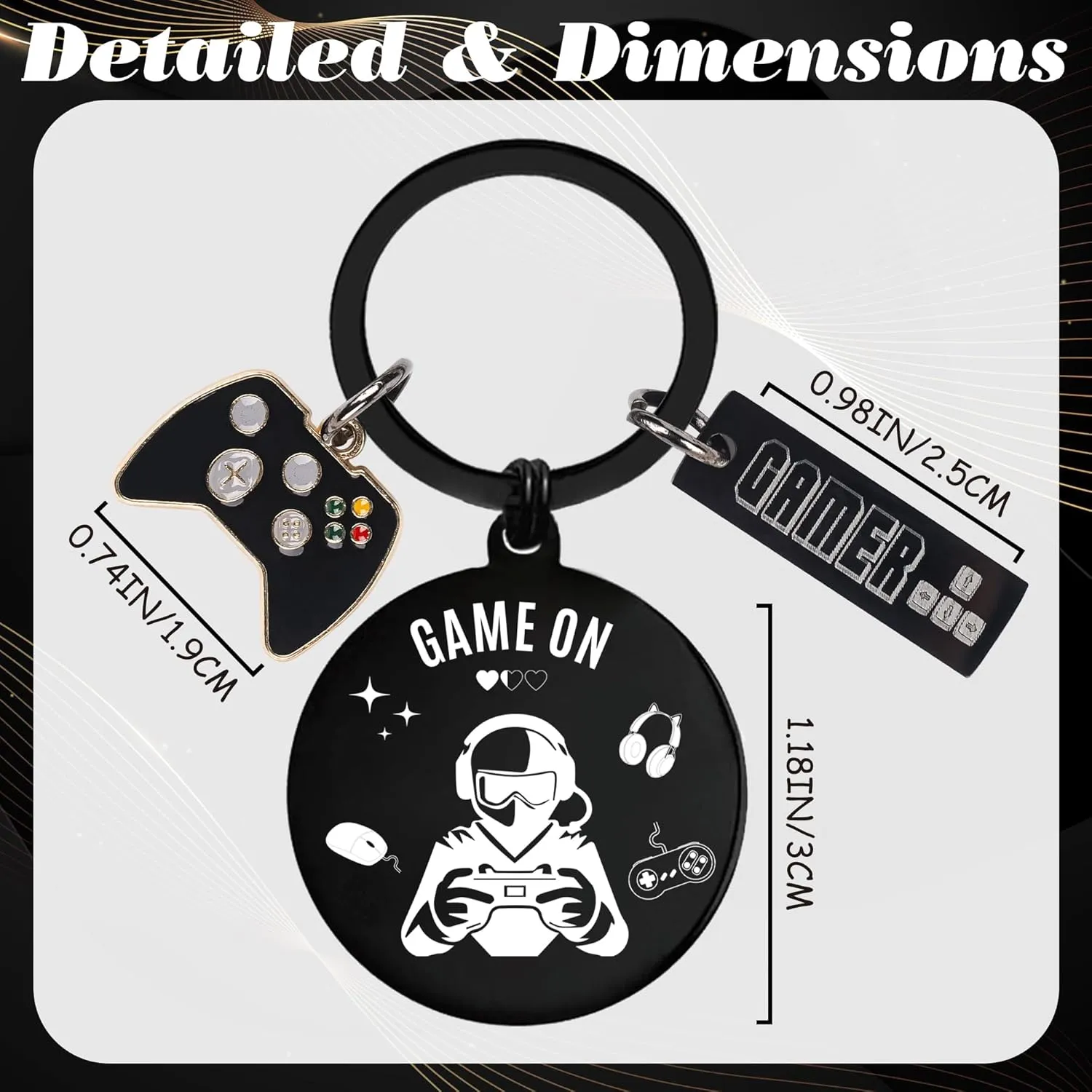 Video Game Keychain Gifts for Gamer, Funny Keychains for Teen Boys Game Players Lover Son Boyfriend Brother Dad Kid Children