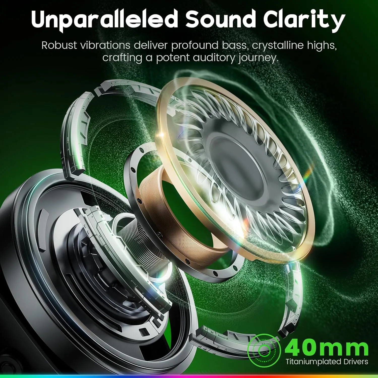 WESEARY Wireless Gaming Headset for PC, Mac, Switch, Mobile, 3D Stereo Gaming Headphones 2.4GHz Mode Compatible with PS5, PS4, Ultra-Low Latency, Crystal-Clear ENC Mic, Soft Earmuffs