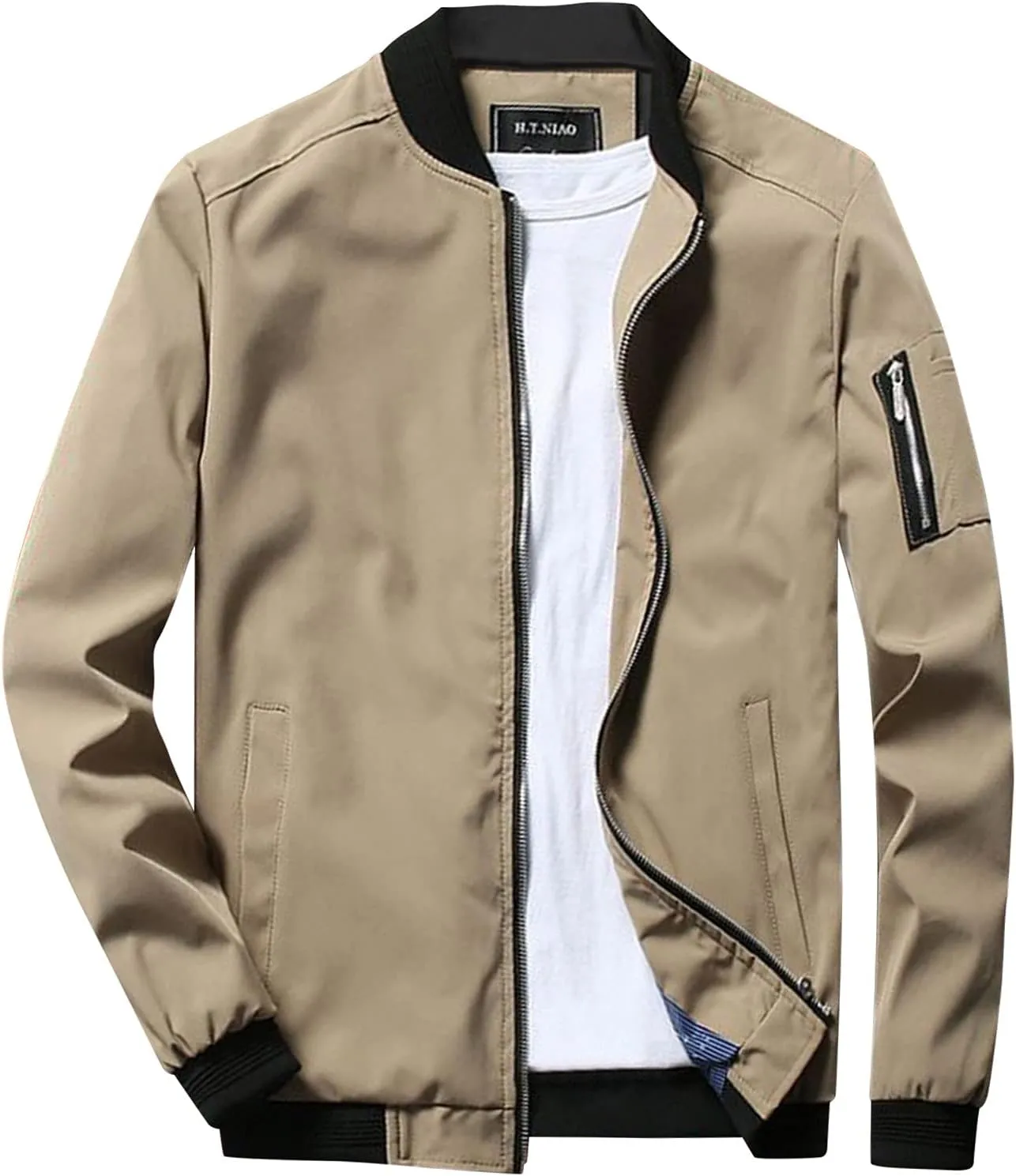 Winter Jackets for Men Men's Lightweight Jacket Casual Spring Fall Windbreaker Bomber Zip Up Coat with Pocket