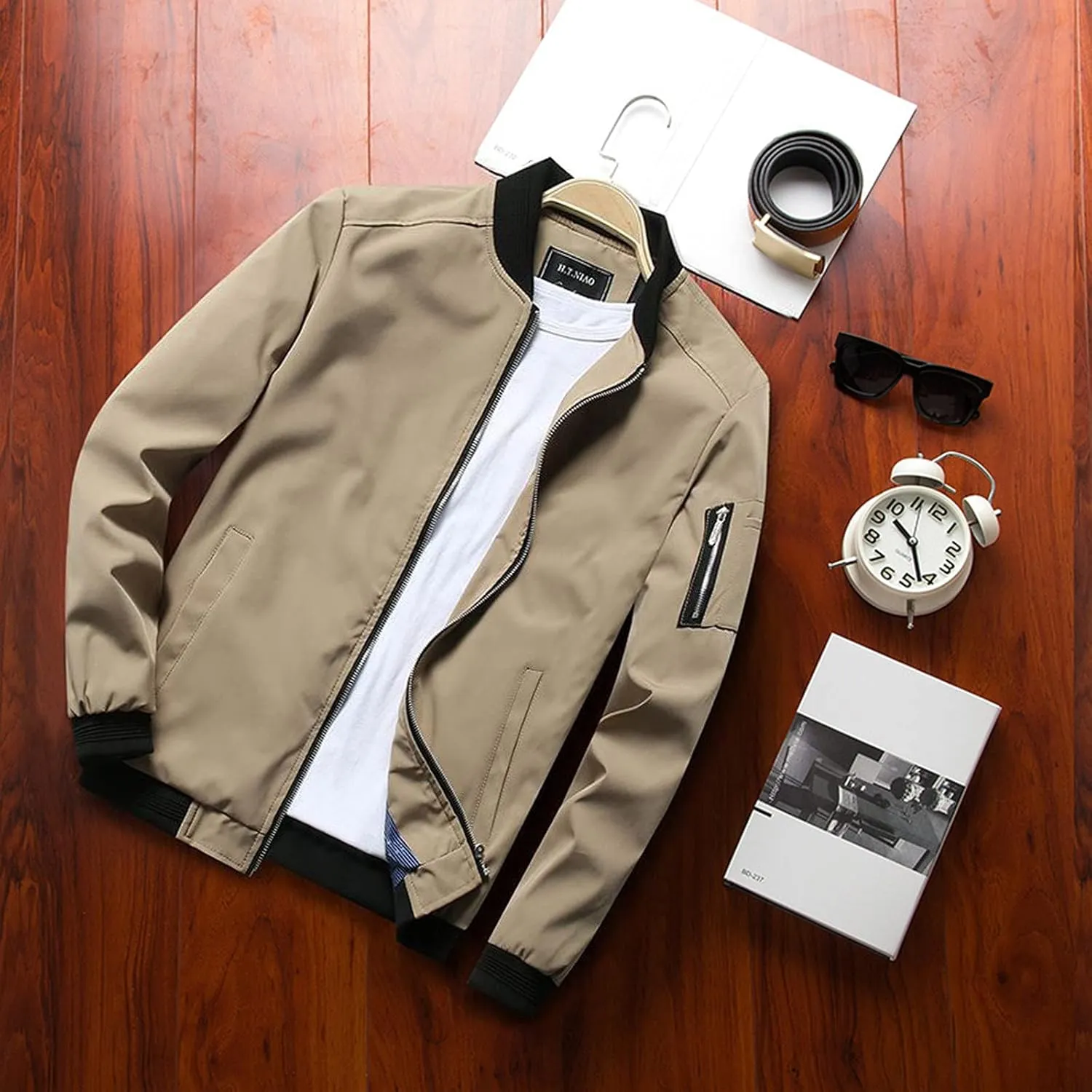 Winter Jackets for Men Men's Lightweight Jacket Casual Spring Fall Windbreaker Bomber Zip Up Coat with Pocket