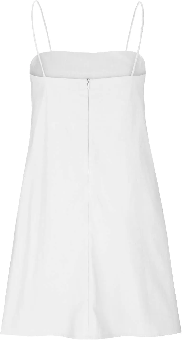 Womens Casual Summer Dresses Sexy Spaghetti Strap Slip Dress Cotton Linen Cover ups Beach Vacation Tunic Dress