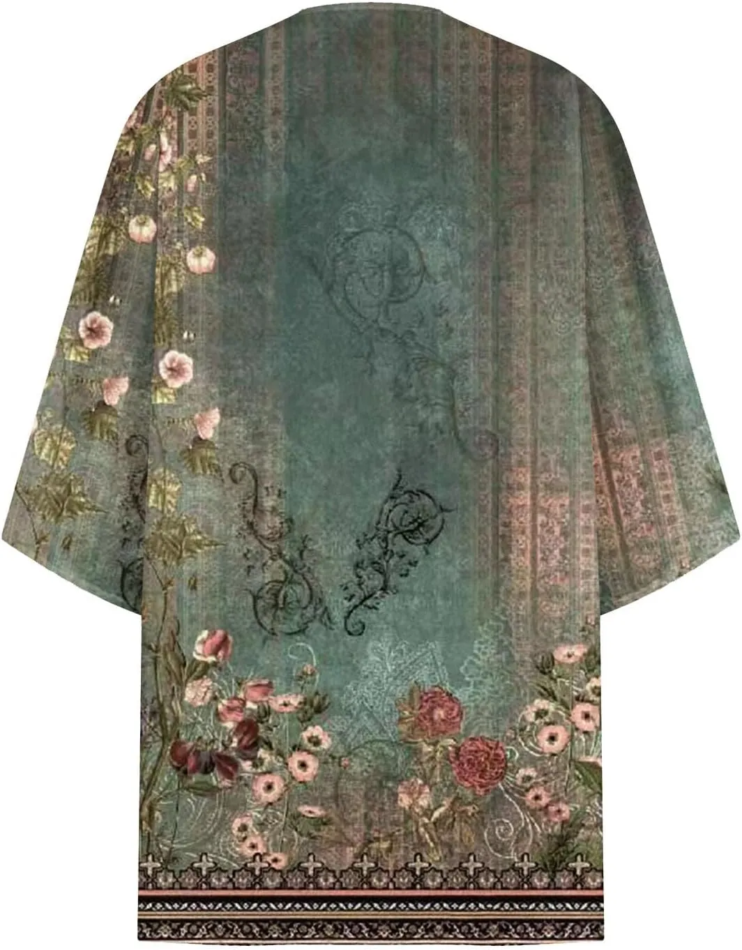 Womens Floral Print Puff Sleeve Kimono Cardigan Loose Coverups Resort Wear 2025 Trendy Beach Lightweight Cardigans