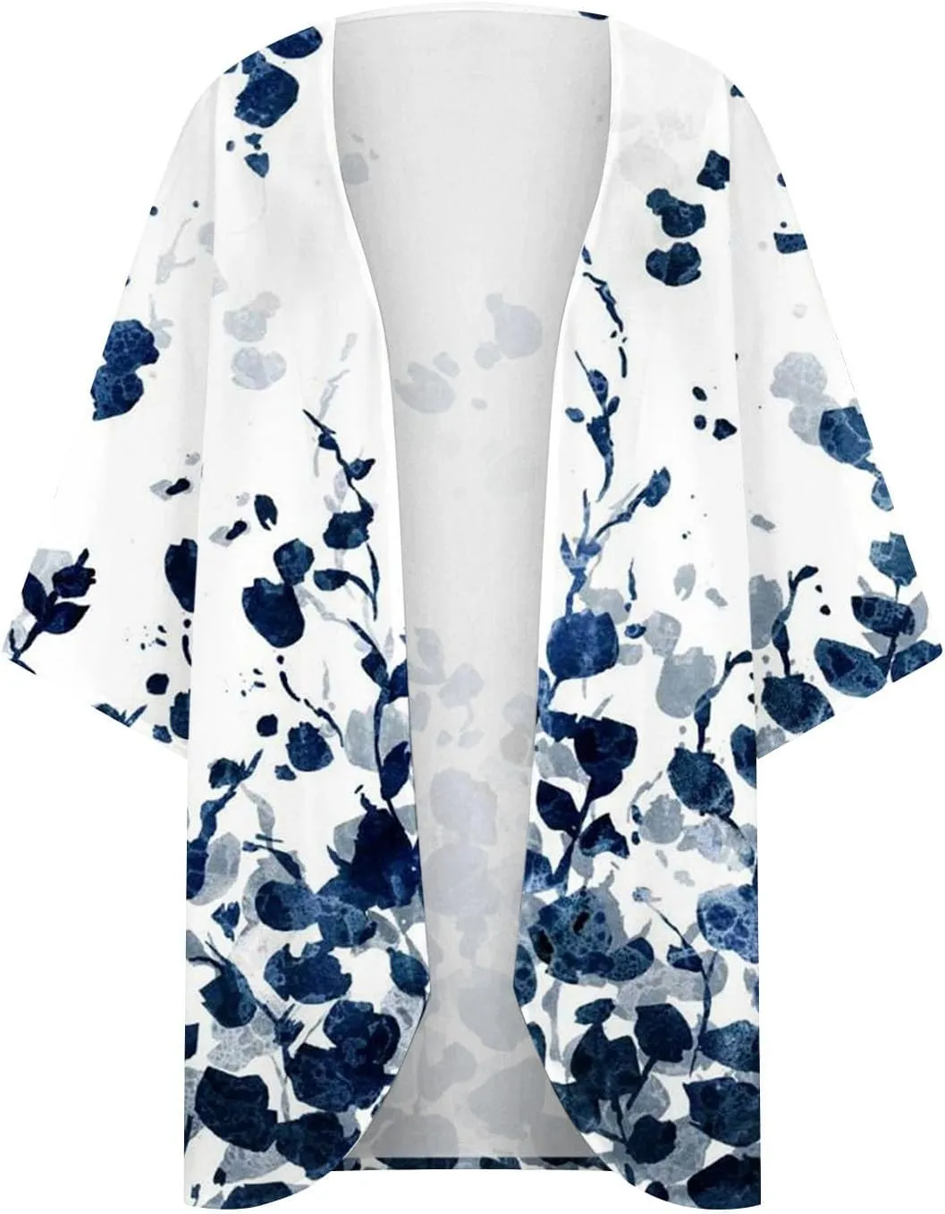 Womens Floral Print Puff Sleeve Kimono Cardigan Loose Coverups Resort Wear 2025 Trendy Beach Lightweight Cardigans