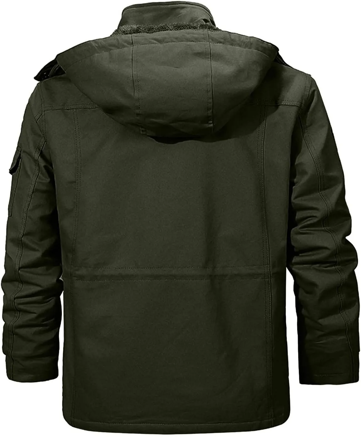 XIAXOGOOL Down Jacket Men,Men's Cargo Jacket Winter Warm Coats Fleece Lined Military Cool Jackets Cotton With Hood