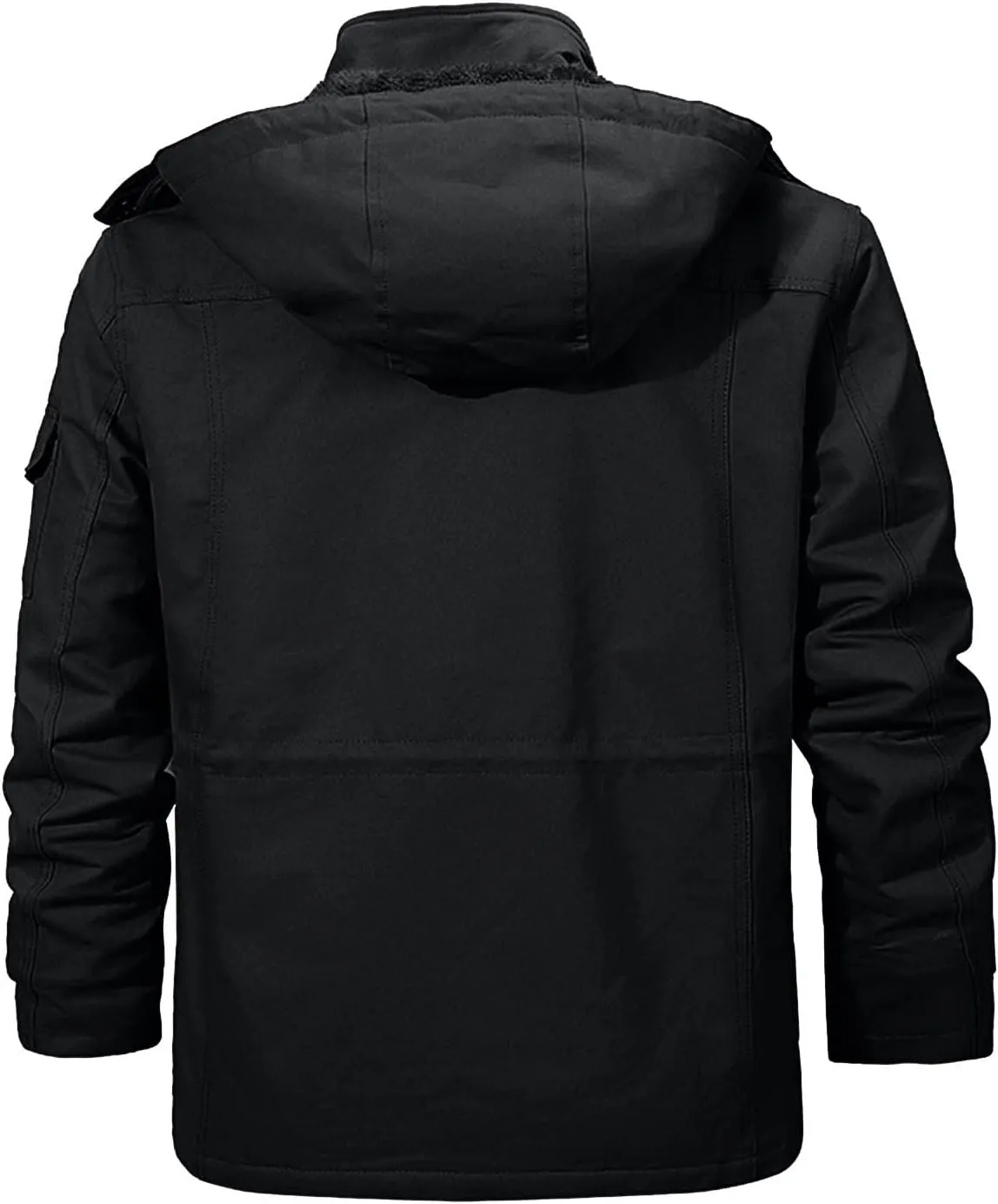 XIAXOGOOL Down Jacket Men,Men's Cargo Jacket Winter Warm Coats Fleece Lined Military Cool Jackets Cotton With Hood