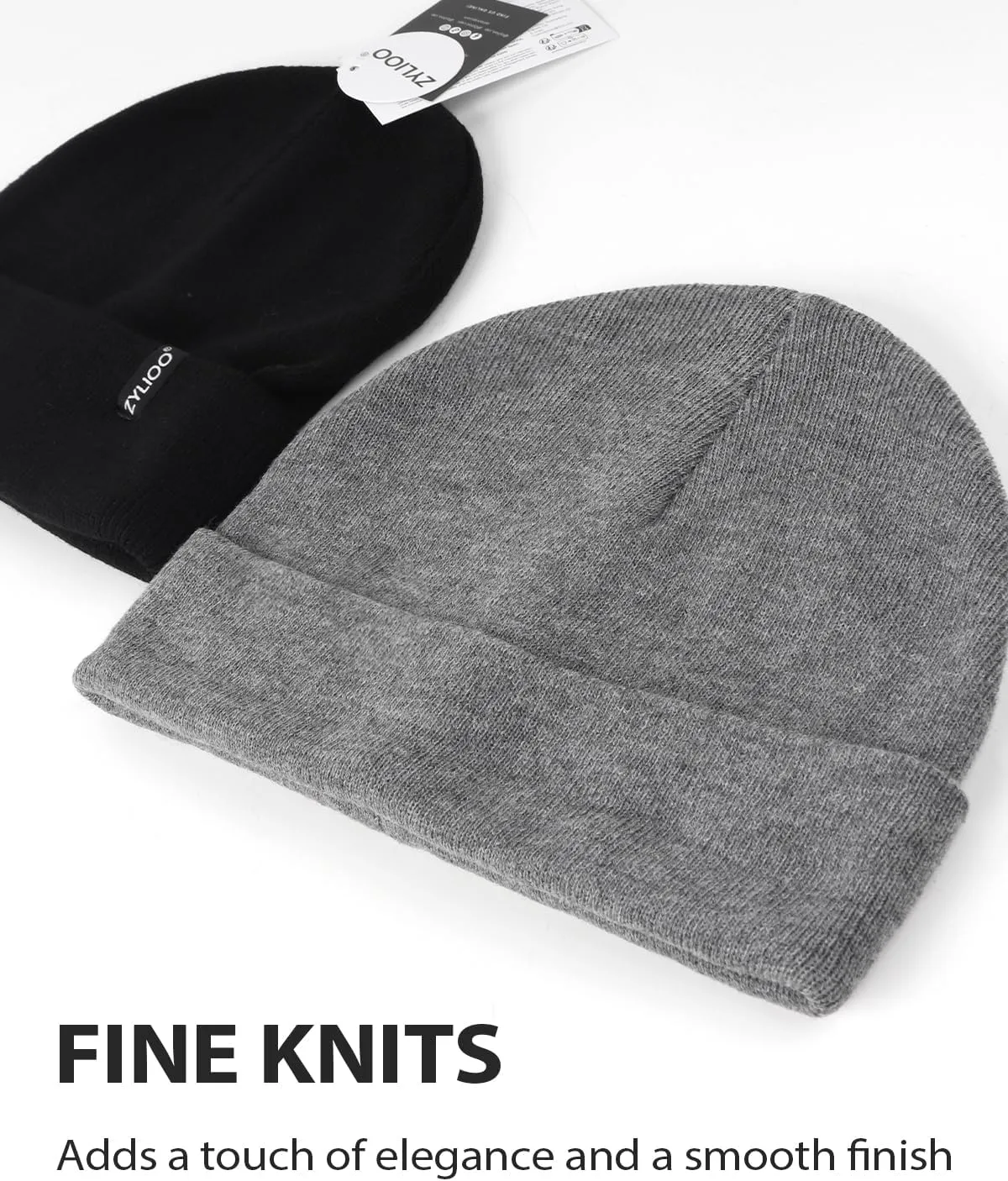 XXL/XL/L/M/S Beanie Hats,Plus Size Cuffed Knitted Hats,Large Ribbed Skull Cap for Big Heads,Small Winter Watch Cap